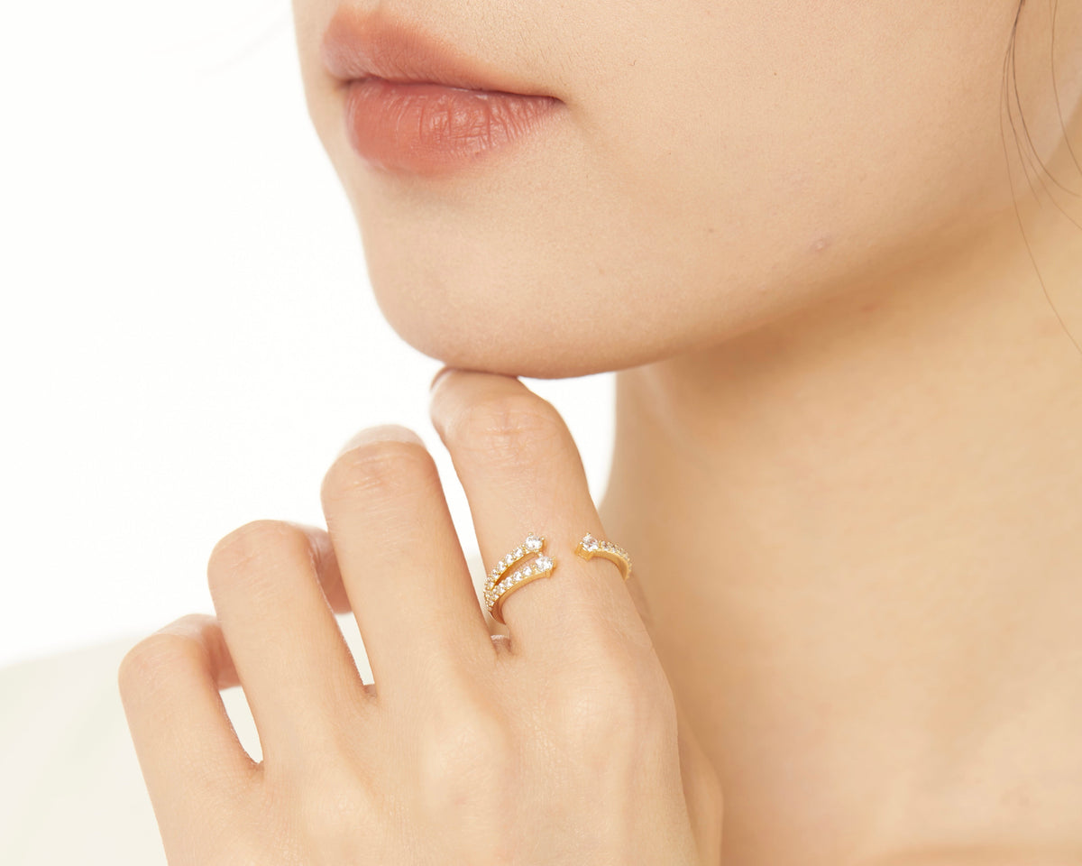 Open Pavé Triple Ring